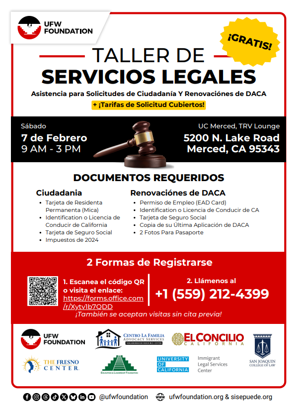 Legal Services Workshop Flyer Spanish